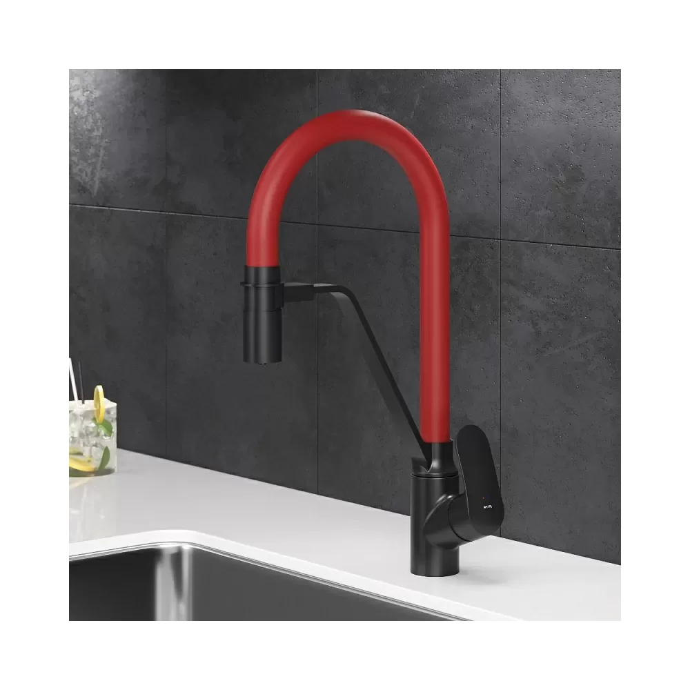 Смеситель для кухни AM.PM Like F8007828 с каналом для питьевой воды и гибким изливом красный